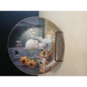 Precious Moments Decorative Collectible Plate with Child and Sunflowers Design